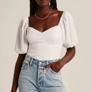 Abercrombie & Fitch Corset Puff Sleeve Top